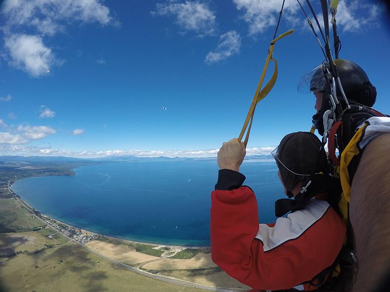 Taupo Skydiving view of Lake Taupo and Tongariro National Park